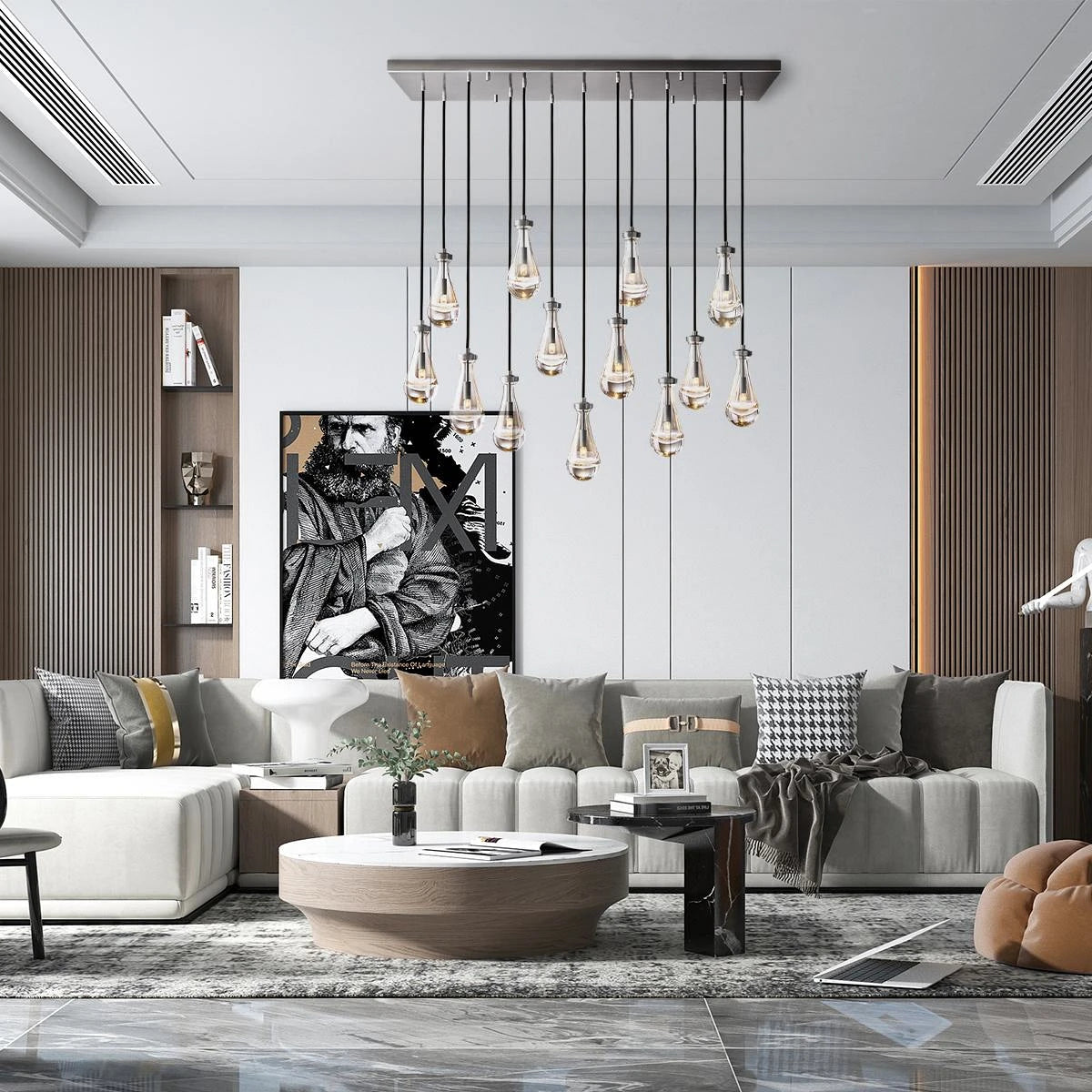 Modern Raindrop Crystal Rectangular Chandelier – view 5