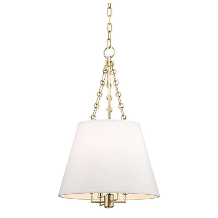 Aged Brass Linen Shade Pendant