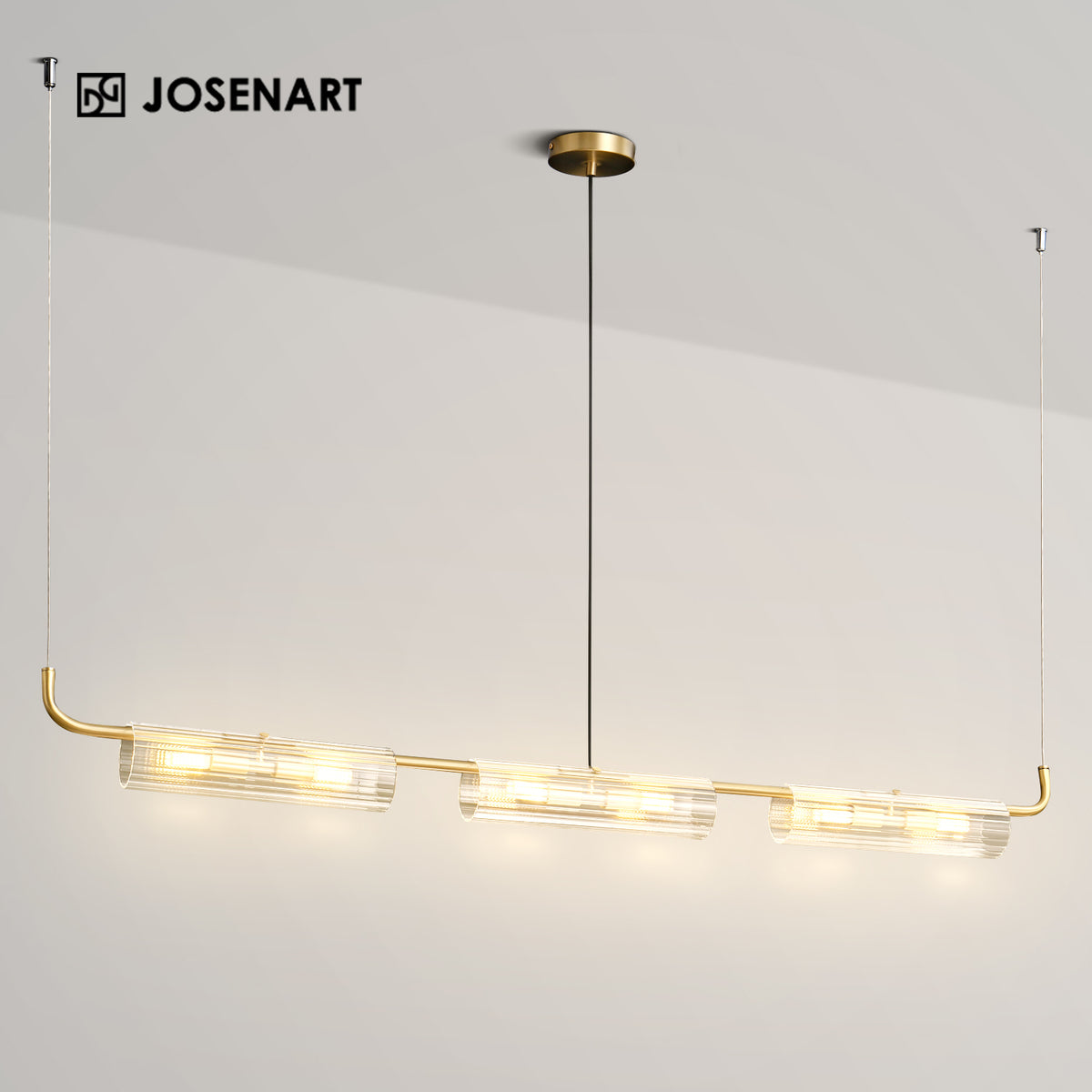 glass linear chandelier