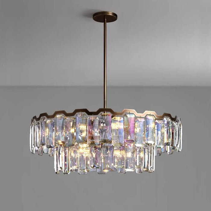 colorful crystal chandeliers