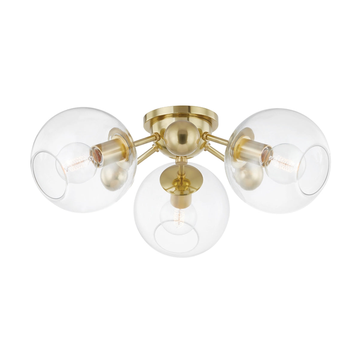 Crystal Orb Semi-Flush Mount Ceiling Light