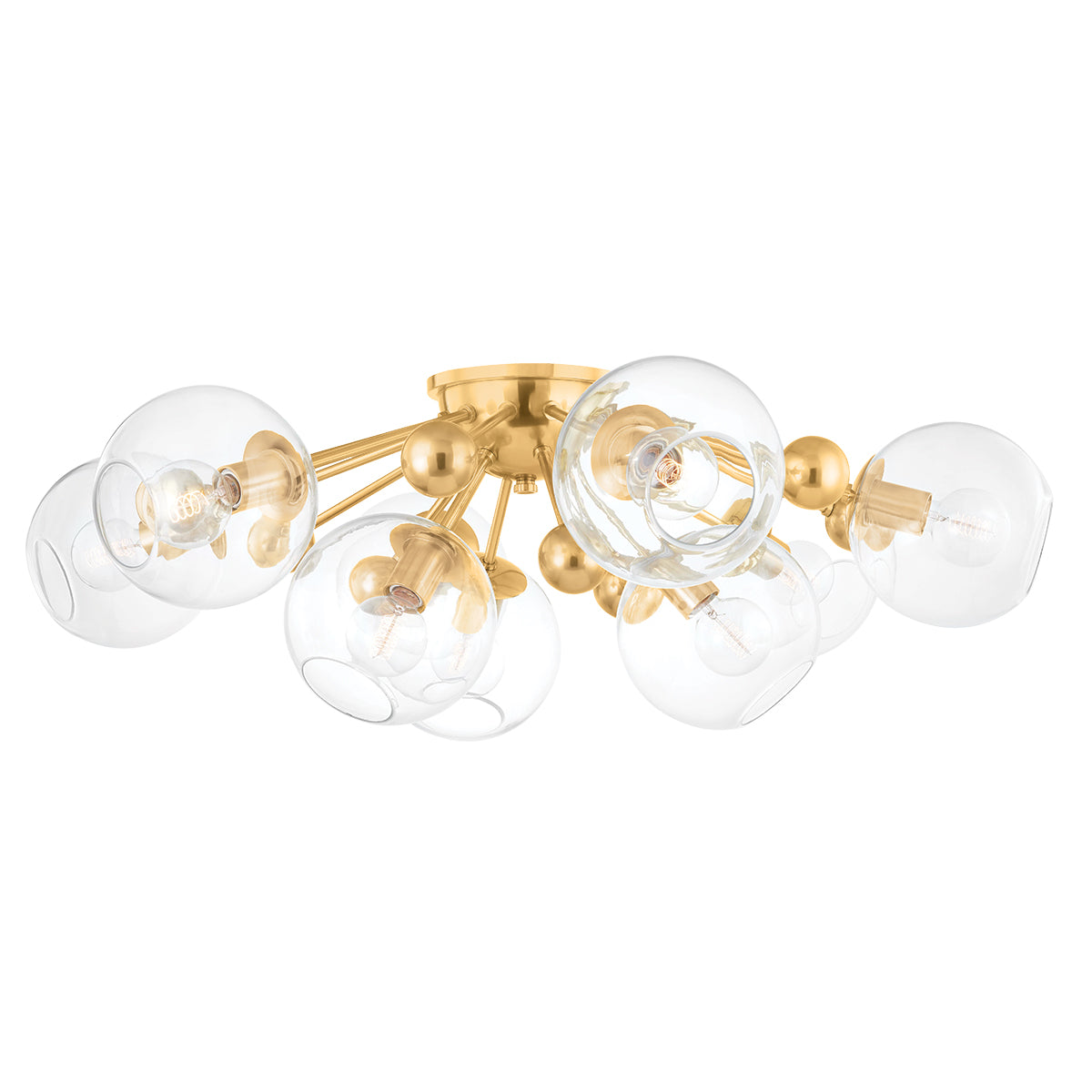 Crystal Orb Semi-Flush Mount Ceiling Light