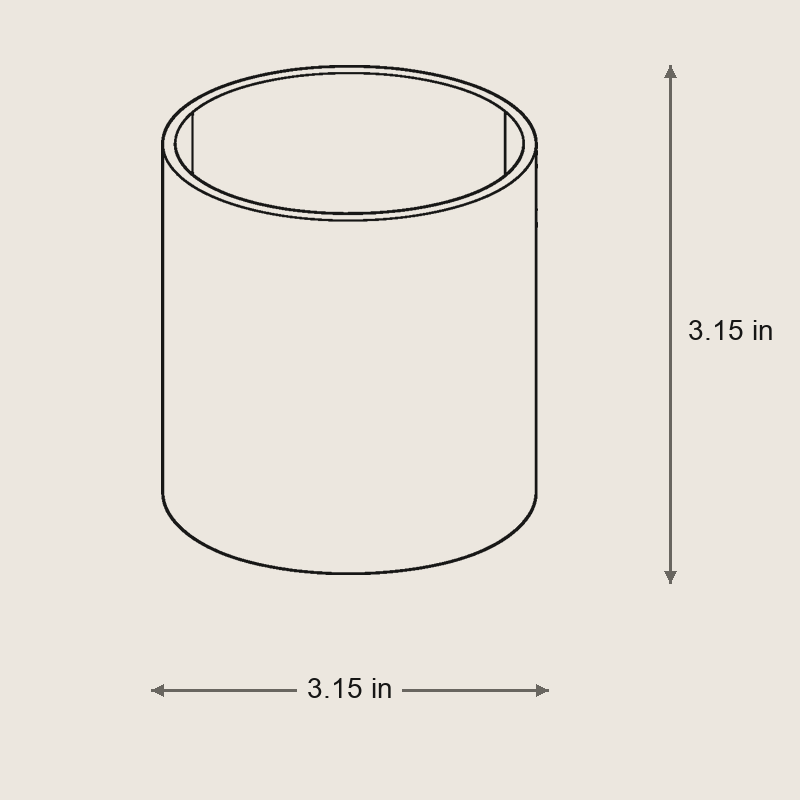 Modern Brass Pen Holder with Sleek Minimalist Design — Dimensions: 3.1 in width, 3.1 in height