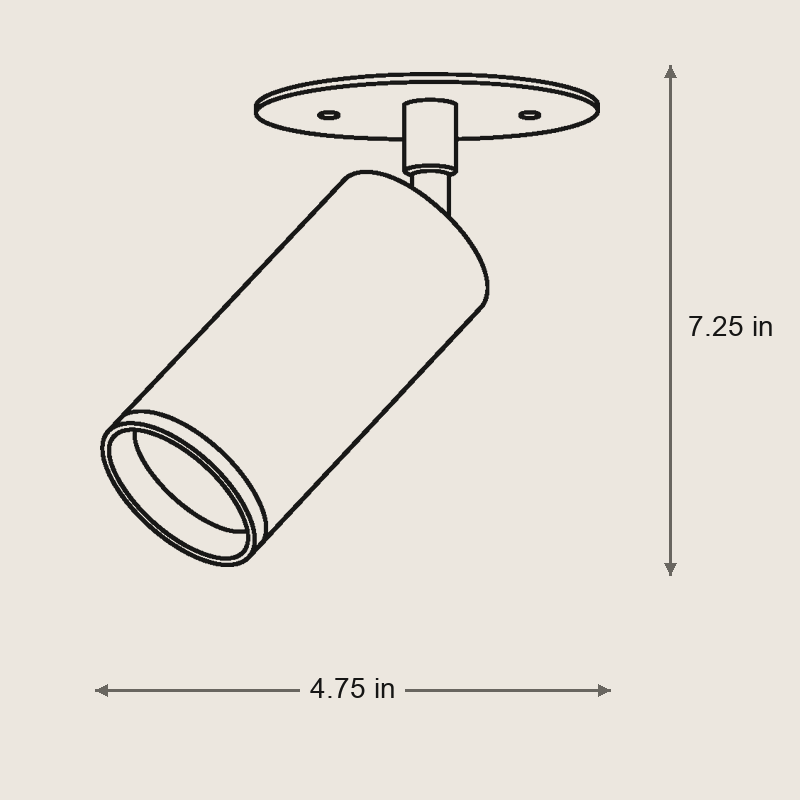 Caleb Flush Mount - Classic Close-to-Ceiling Light Fixture — Dimensions: 4.75 in width, 7.25 in height, 4.75 in depth