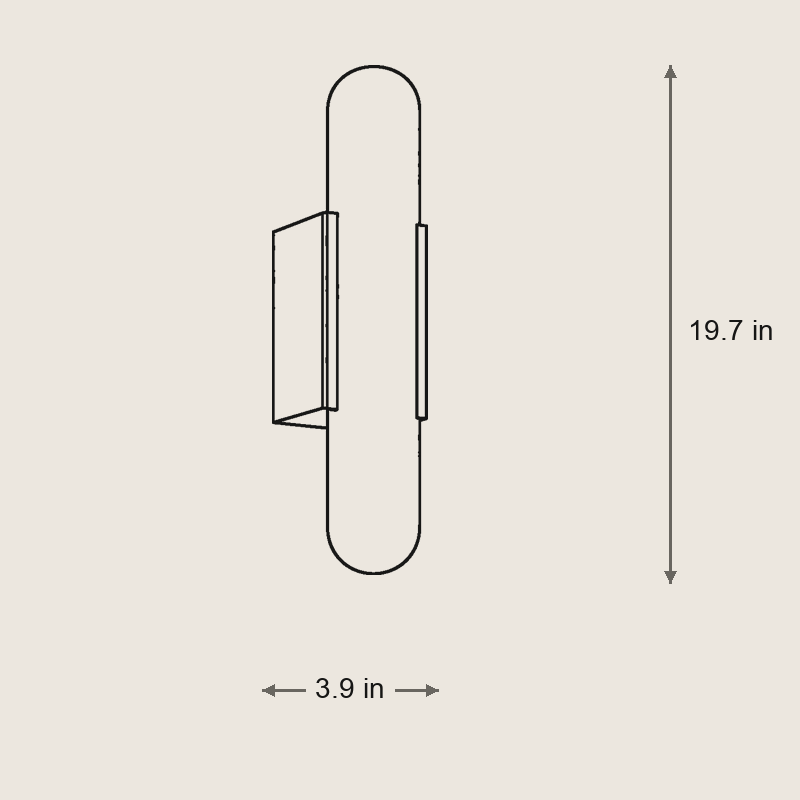 Melange Elongated Alabaster Sconce H 19.7'' — Dimensions: 3.9 in width, 19.7 in height, 19.7 in depth, 5 lb weight