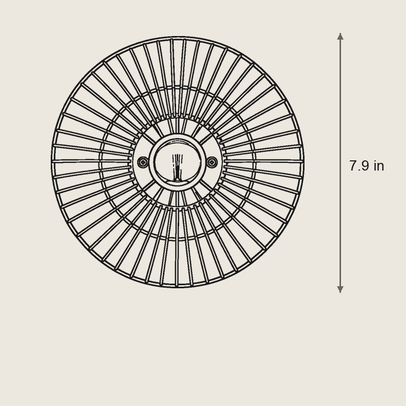 Mid-Century Modern Wall Sconces in Sunburst Shape for Living Room — Dimensions: