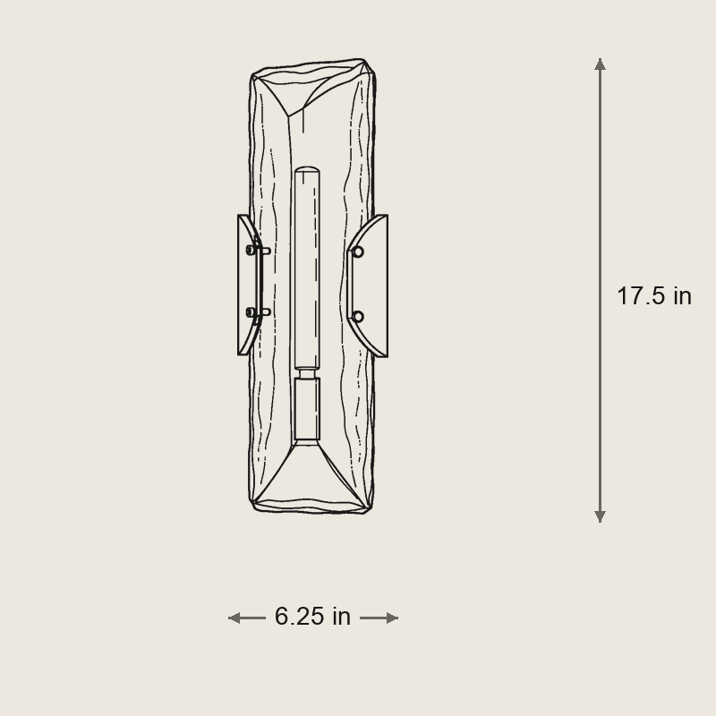 Nordic Sconce — Dimensions: 6.25 in width, 17.5 in height, 3.5 in depth