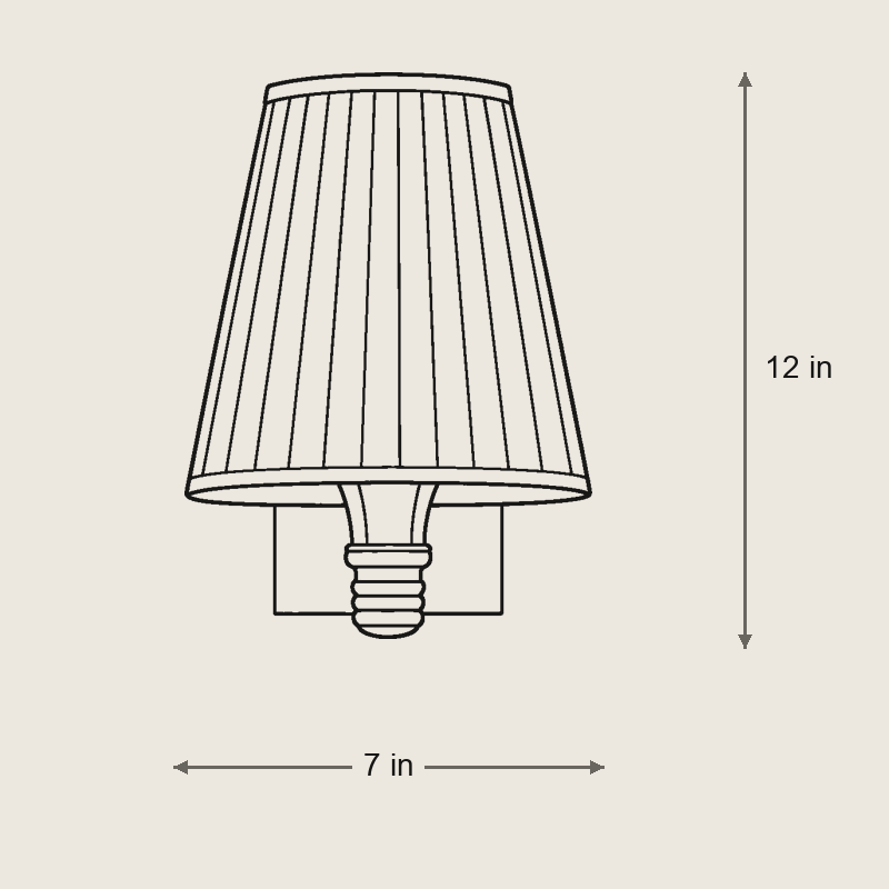 Viola Wall Light — Dimensions: 7 in width, 12 in height, 7 in depth