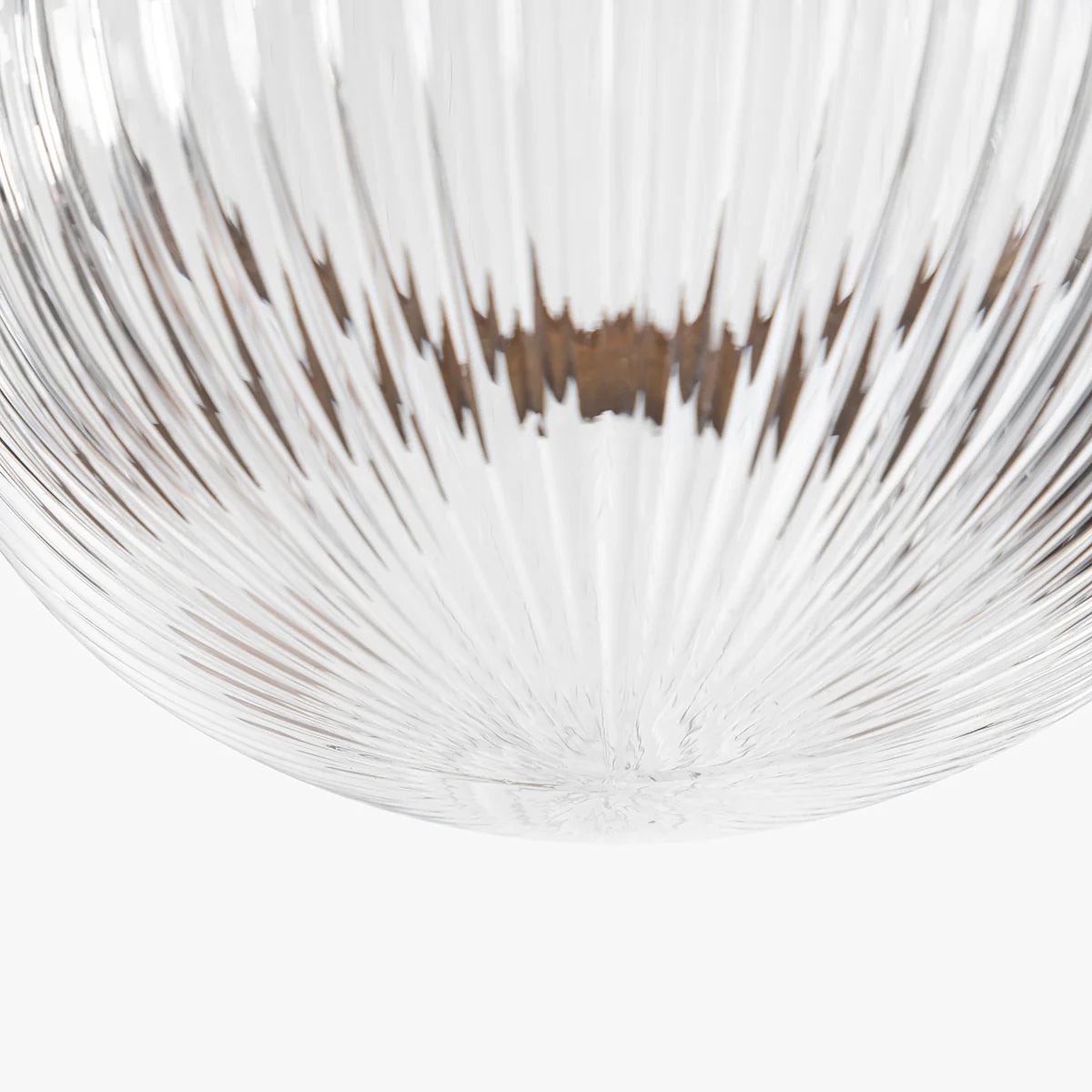 Hastings Hand-Blown Ribbed Glass Antique Brass Semi-Flush Mount