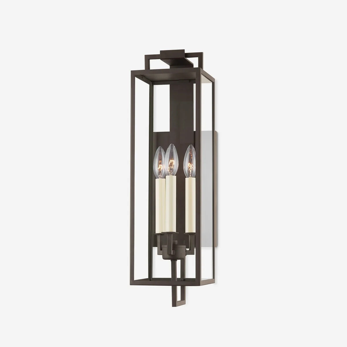 Judy Forged Iron Clear Glass Indoor Outdoor Lantern Sconce