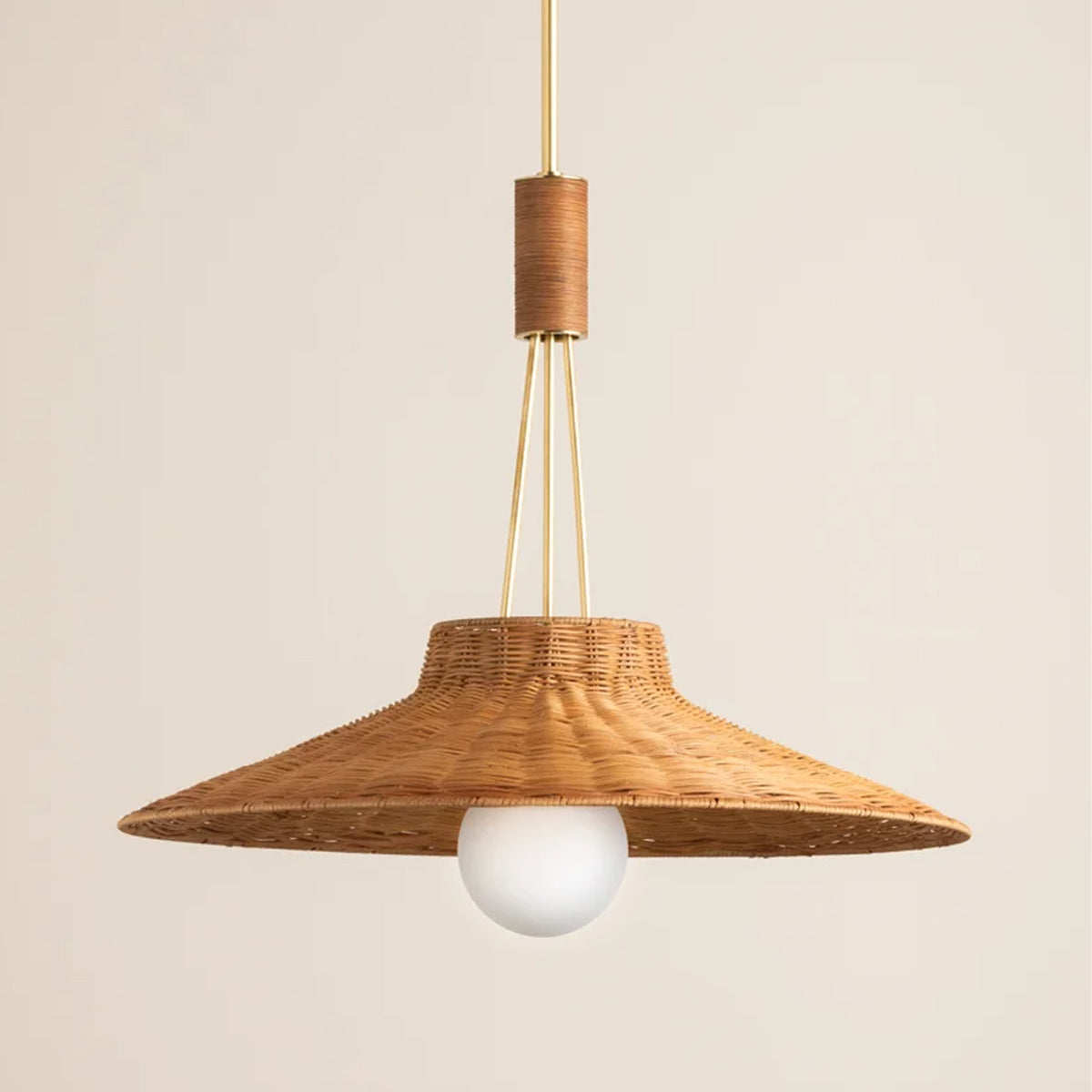Laudine Wicker Pendant — Woven Hanging Light with Warm Dappled Glow