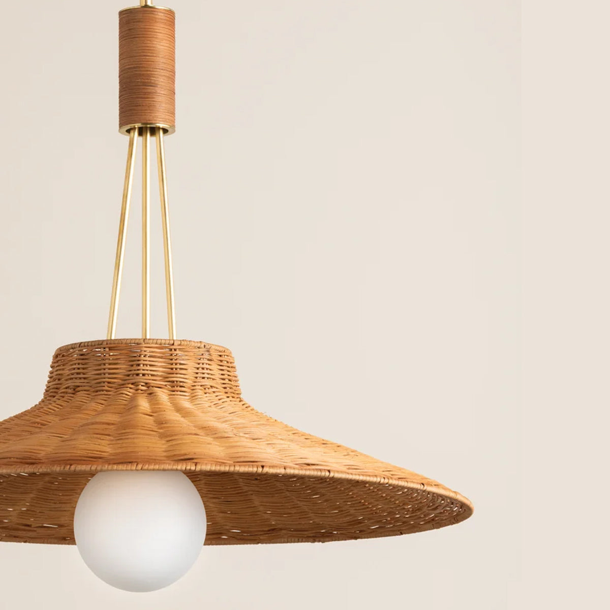 Laudine Wicker Pendant — Woven Hanging Light with Warm Dappled Glow