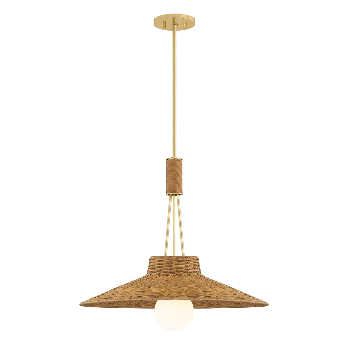 Laudine Wicker Pendant — Woven Hanging Light with Warm Dappled Glow