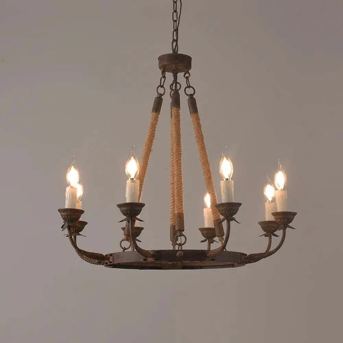 8-light round candle chandelier