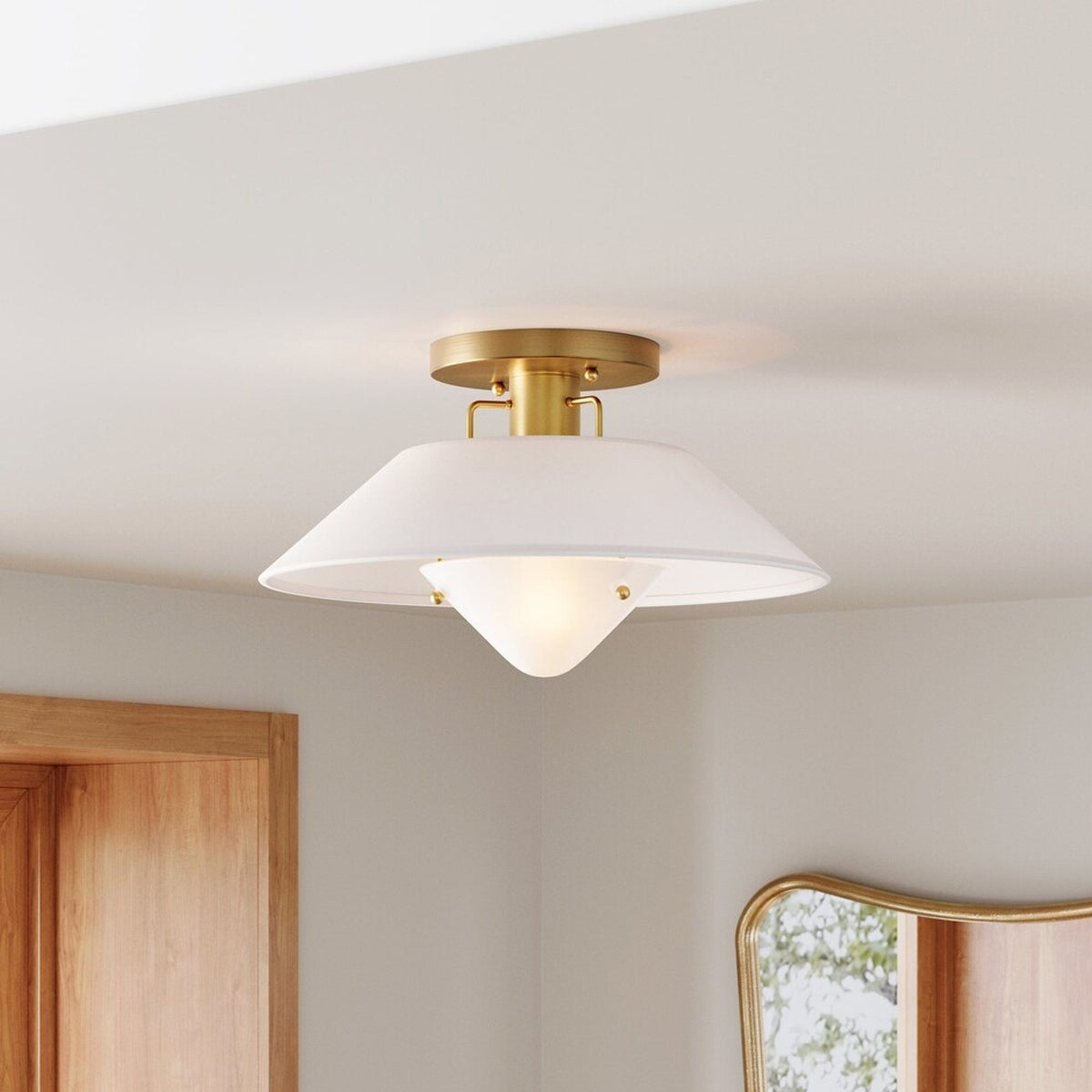 Otto Industrial Round Flush Mount Ceiling Light