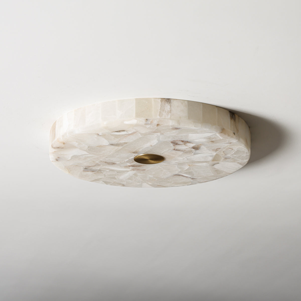 Round Alabaster Flush Mount Celing Light
