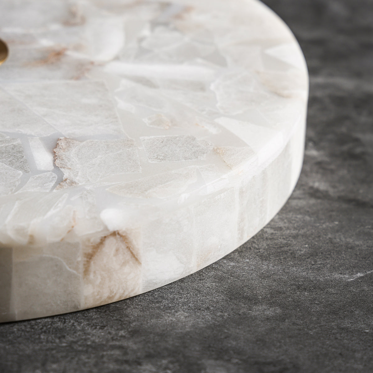 Round Alabaster Flush Mount Celing Light