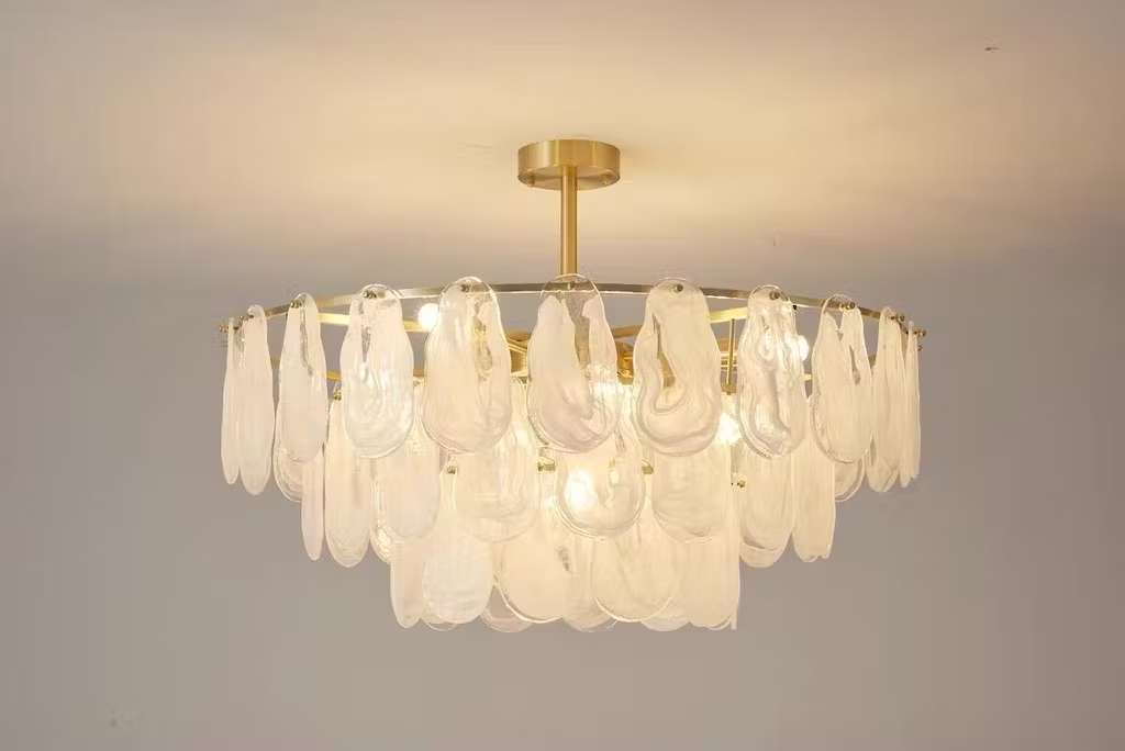 Elegant Contemporary Feather Glass Shade Modern Chandelier By Josenart: Elevating Your Home with Modern Sophistication