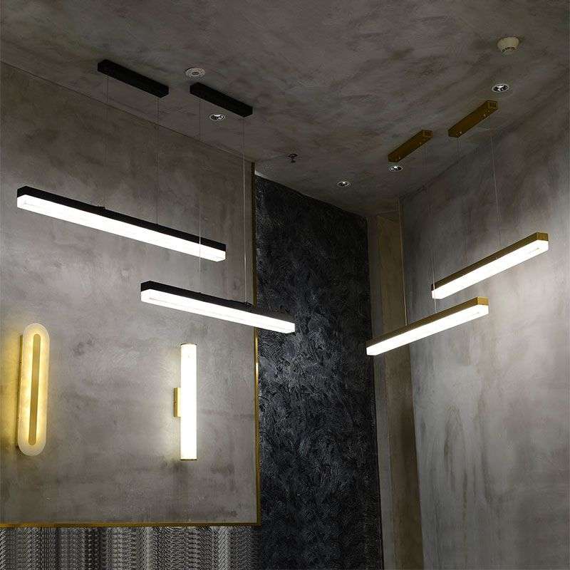 Alabaster Simple Linear Kitchen Island Chandelier – view 2