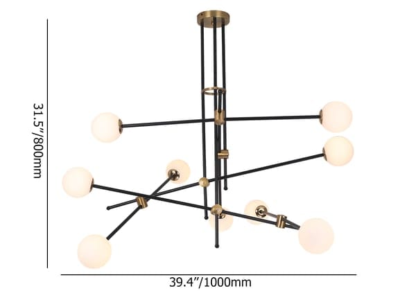 Modern Design Black And White Glass Sputnik Chandelier Light