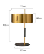in burnished brass table lamp