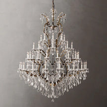 19th C. Rococo Iron & Crystal Round Chandelier – view 14