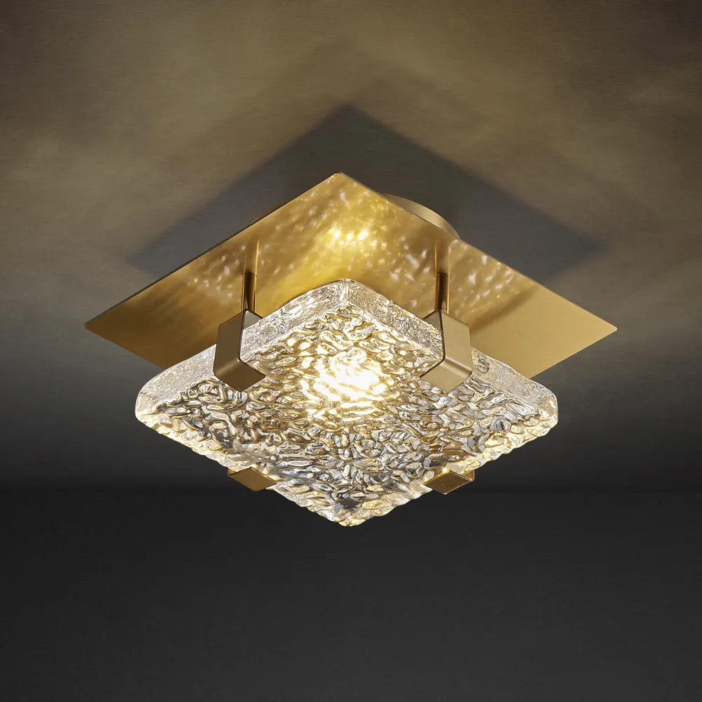 textural glass square ceiling lights