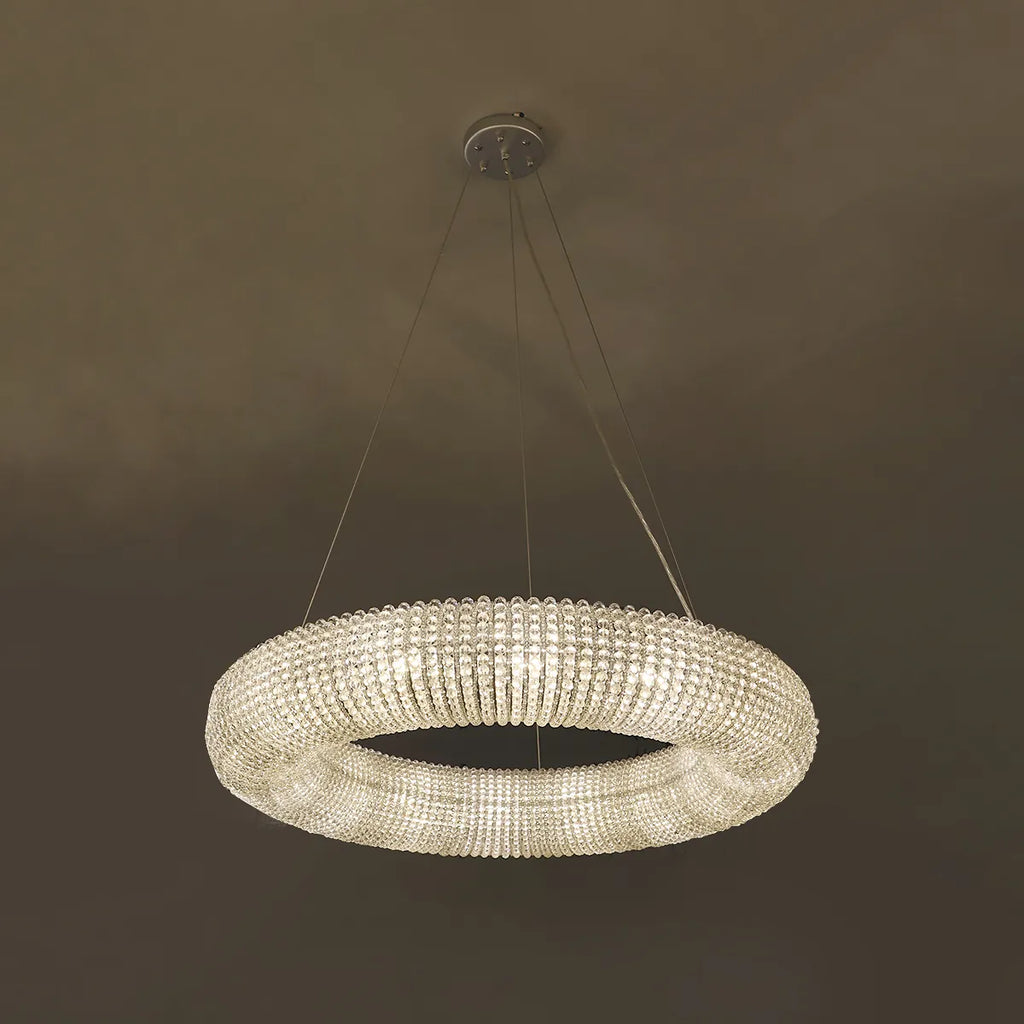crystal halo round led chandelier