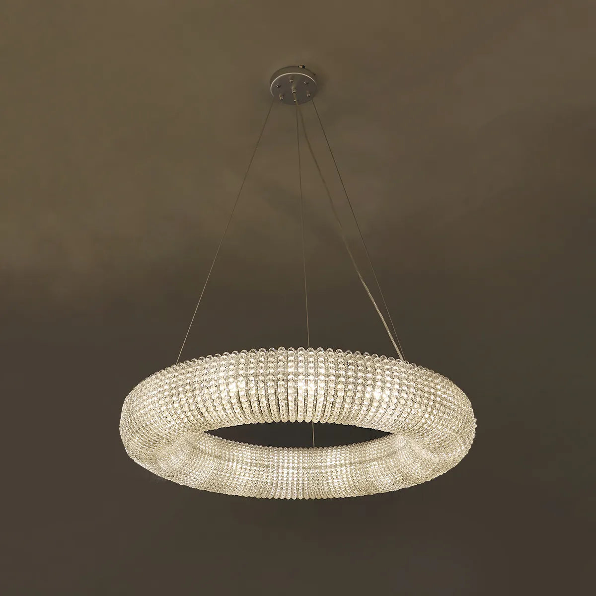 crystal halo round led chandelier