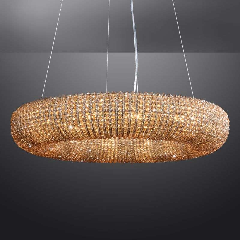 Crystal Halo Round LED Chandelier 41" Halo Lighting Fixture