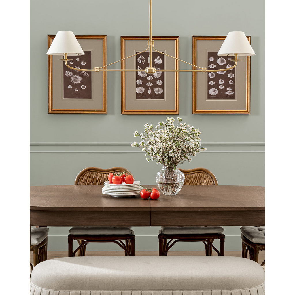 Fiddler Linear Chandelier modern LED ceiling light over kitchen island