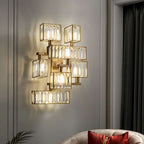 crystal and brass wall lighting