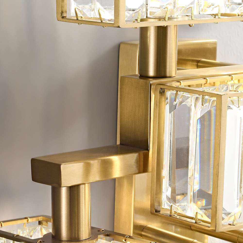 designer brass crystal wall lamp
