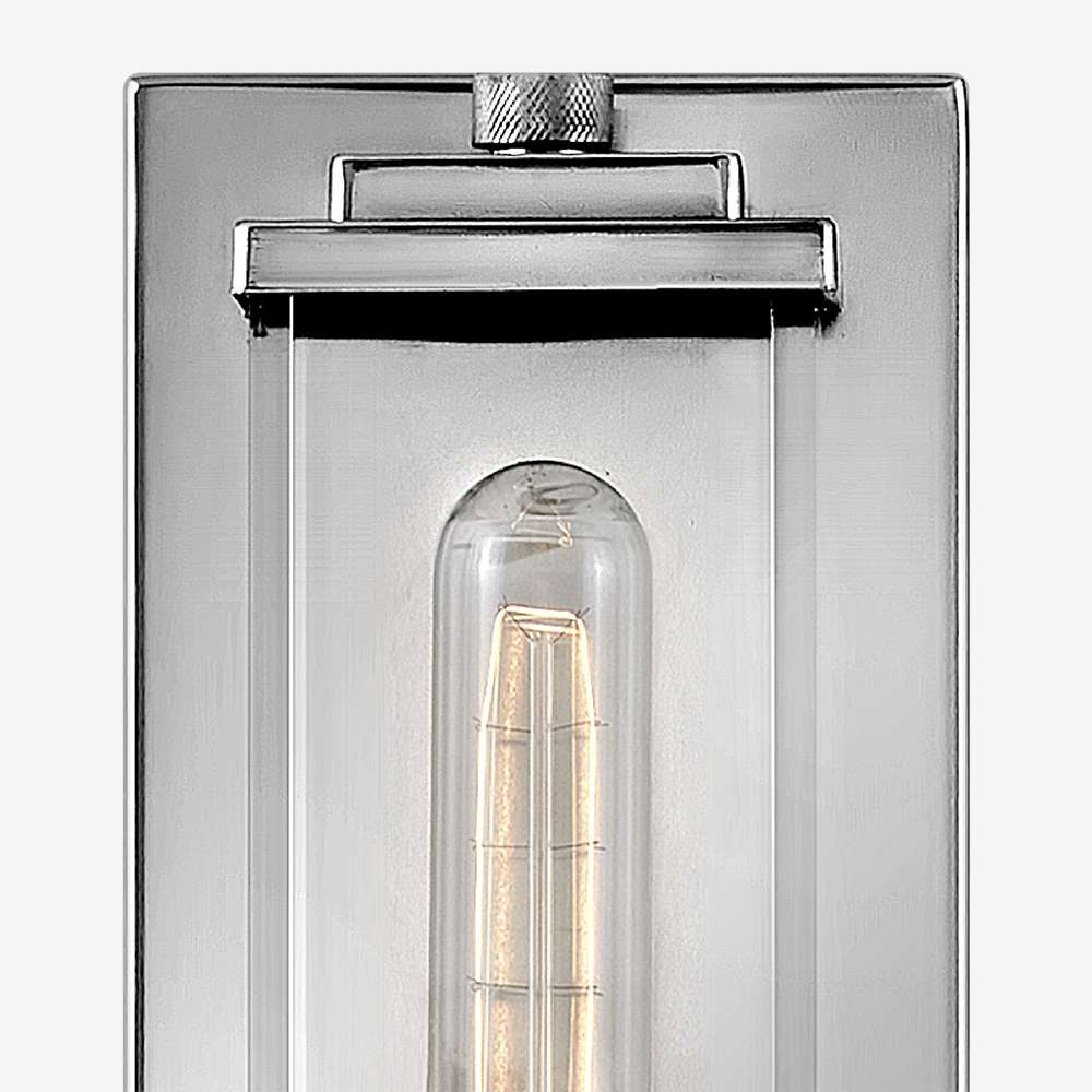 Minimalist Clear Shade Vanity Square Wall Sconce - View 5