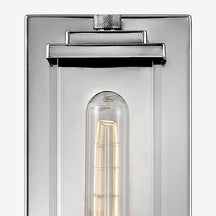 Minimalist Clear Shade Vanity Square Wall Sconce - View 5