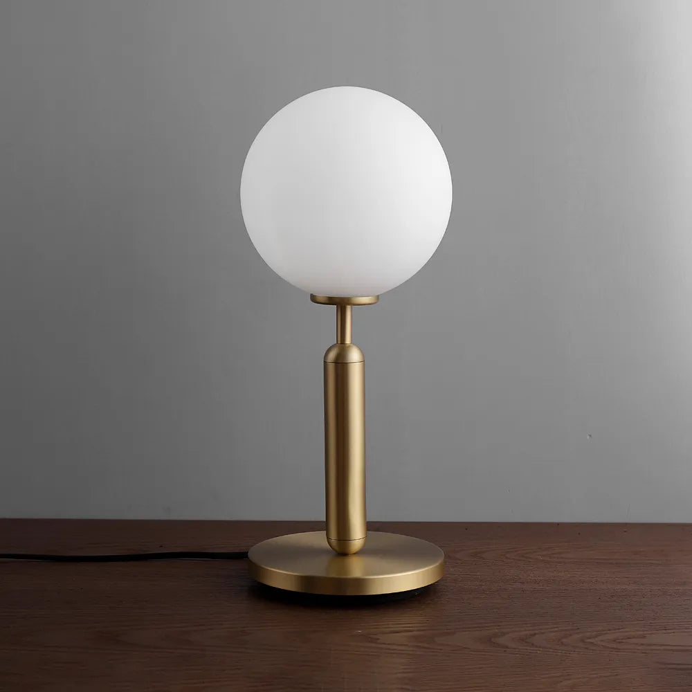 white glass globe table lamp