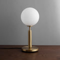 white glass globe table lamp