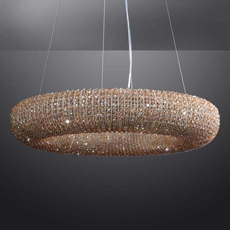 Crystal Halo Round LED Chandelier 41" Halo Lighting Fixture