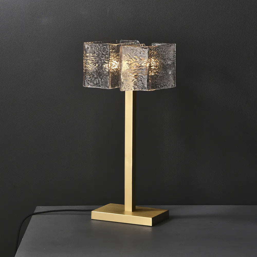 glass lampshade bedside table lamp
