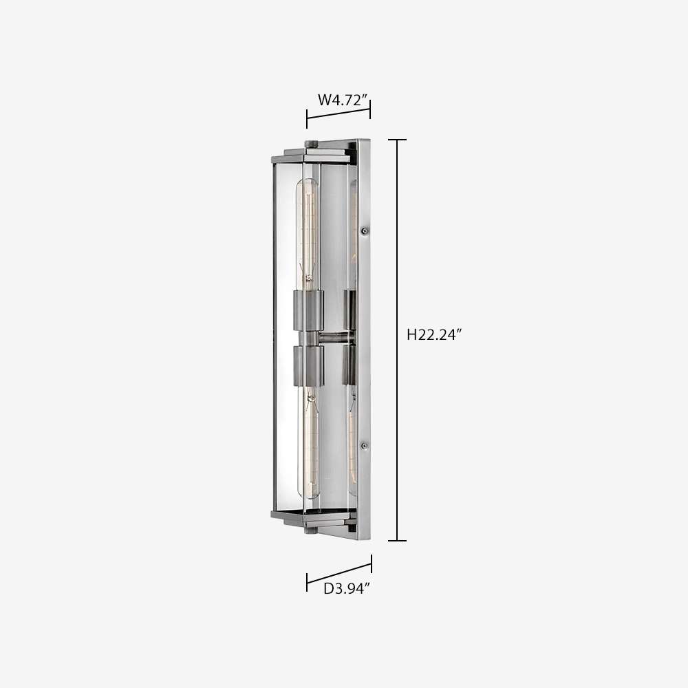 Minimalist Clear Shade Vanity Square Wall Sconce - View 8