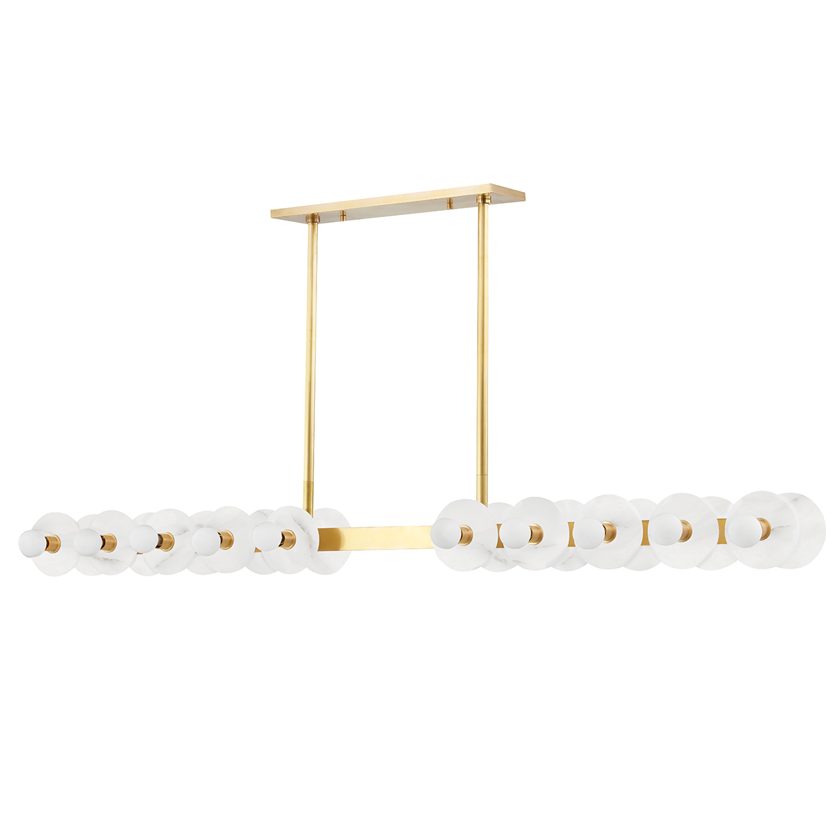 austen linear chandelier aged brass