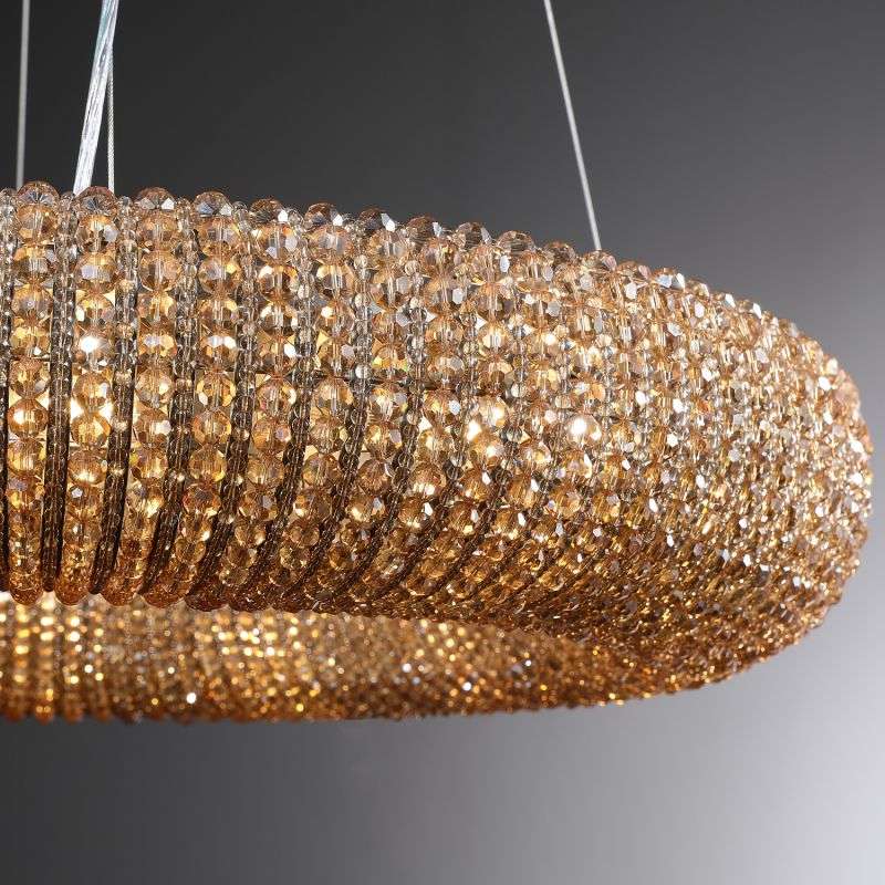 Crystal Halo Round LED Chandelier 41" Halo Lighting Fixture