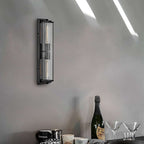 Minimalist Clear Shade Vanity Square Wall Sconce - View 2