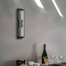 Minimalist Clear Shade Vanity Square Wall Sconce - View 2