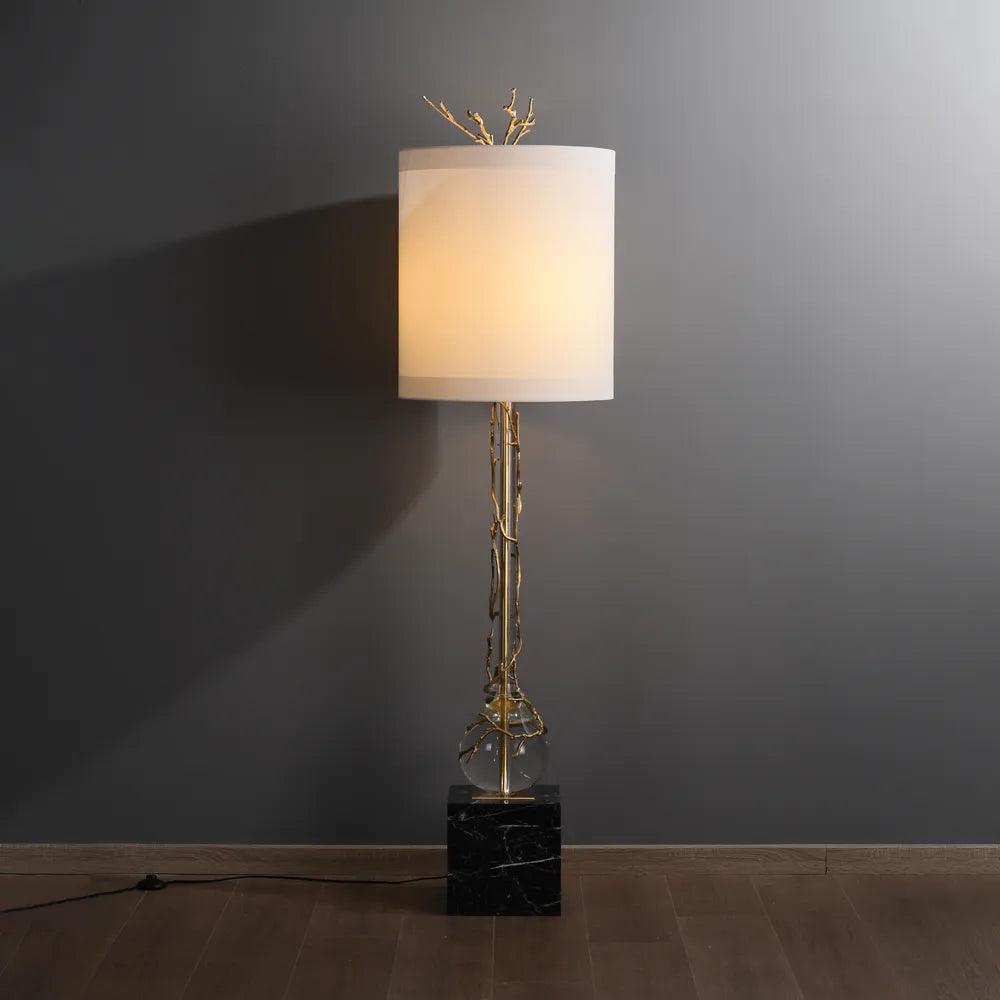 marble base brass lamp