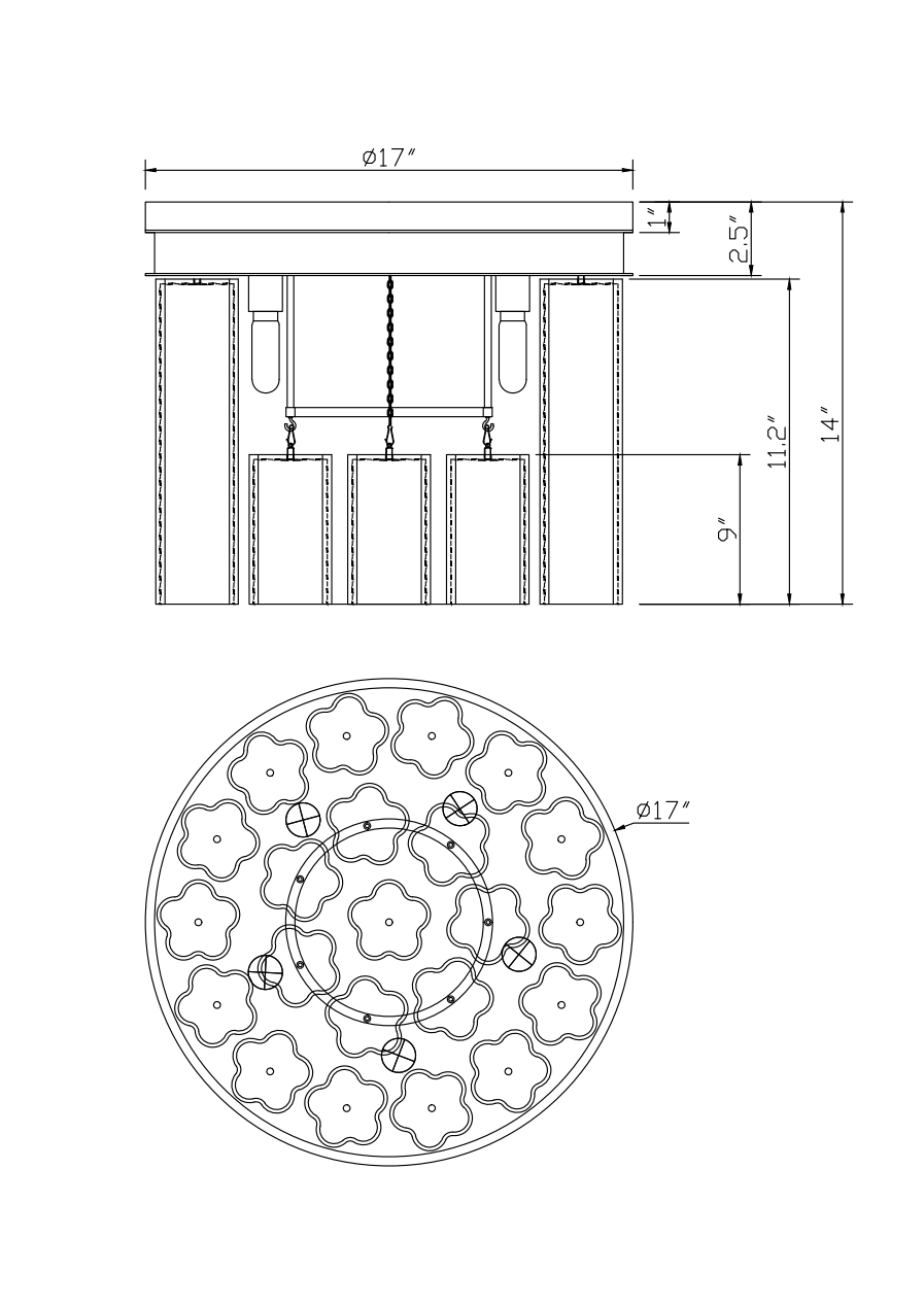 Cielo Round Chandelier 36″| Modern statement of lights - View 4