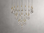Solitaire Raindrop Round Chandelier – Modern Crystal Round Lighting Fixture - View 21