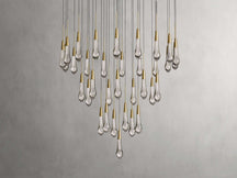 Solitaire Raindrop Round Chandelier – Modern Crystal Round Lighting Fixture - View 21
