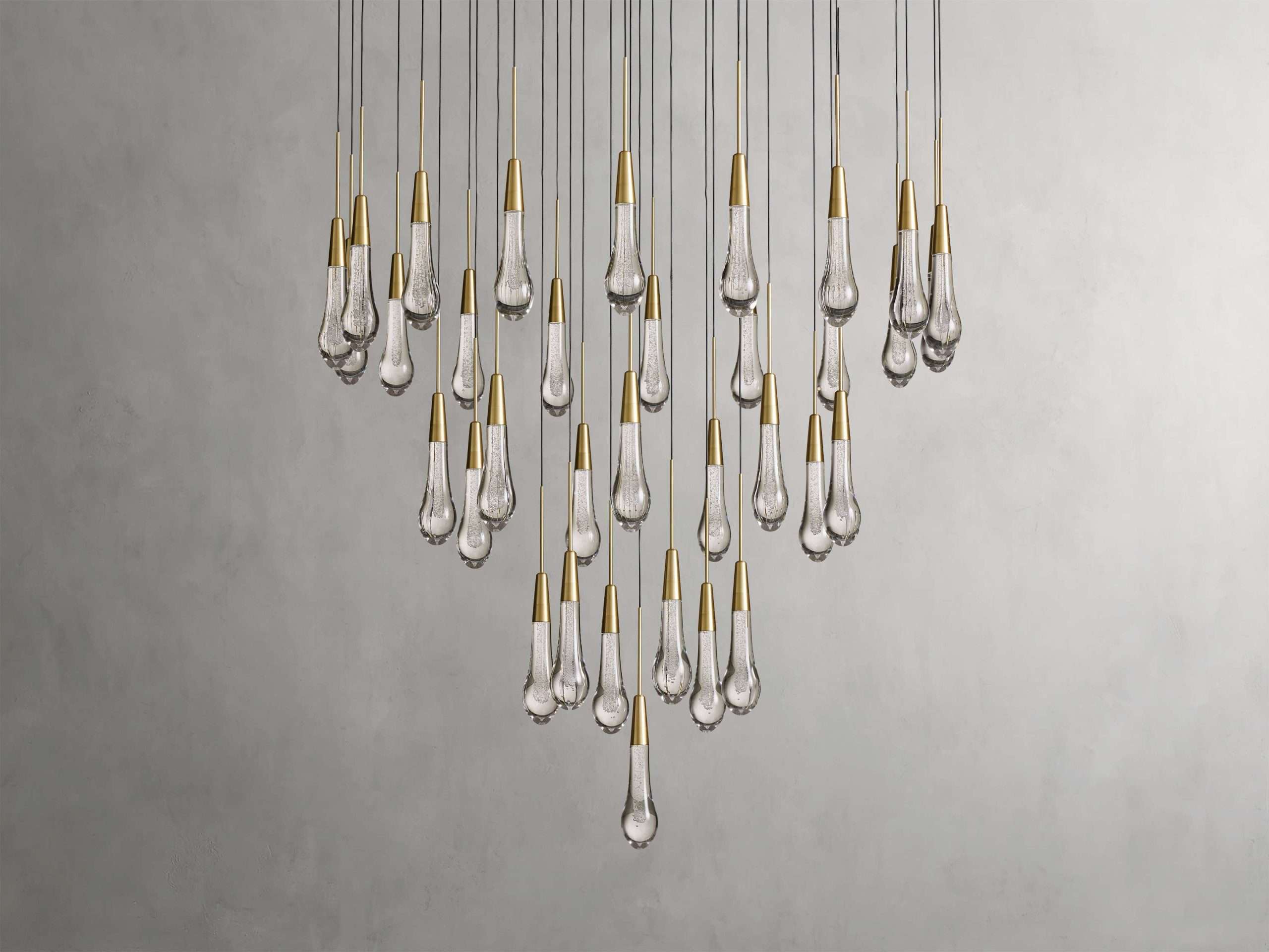 Solitaire Raindrop Round Chandelier – Modern Crystal Round Lighting Fixture - View 21