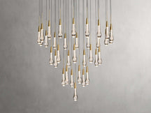 Solitaire Raindrop Round Chandelier – Modern Crystal Round Lighting Fixture - View 14